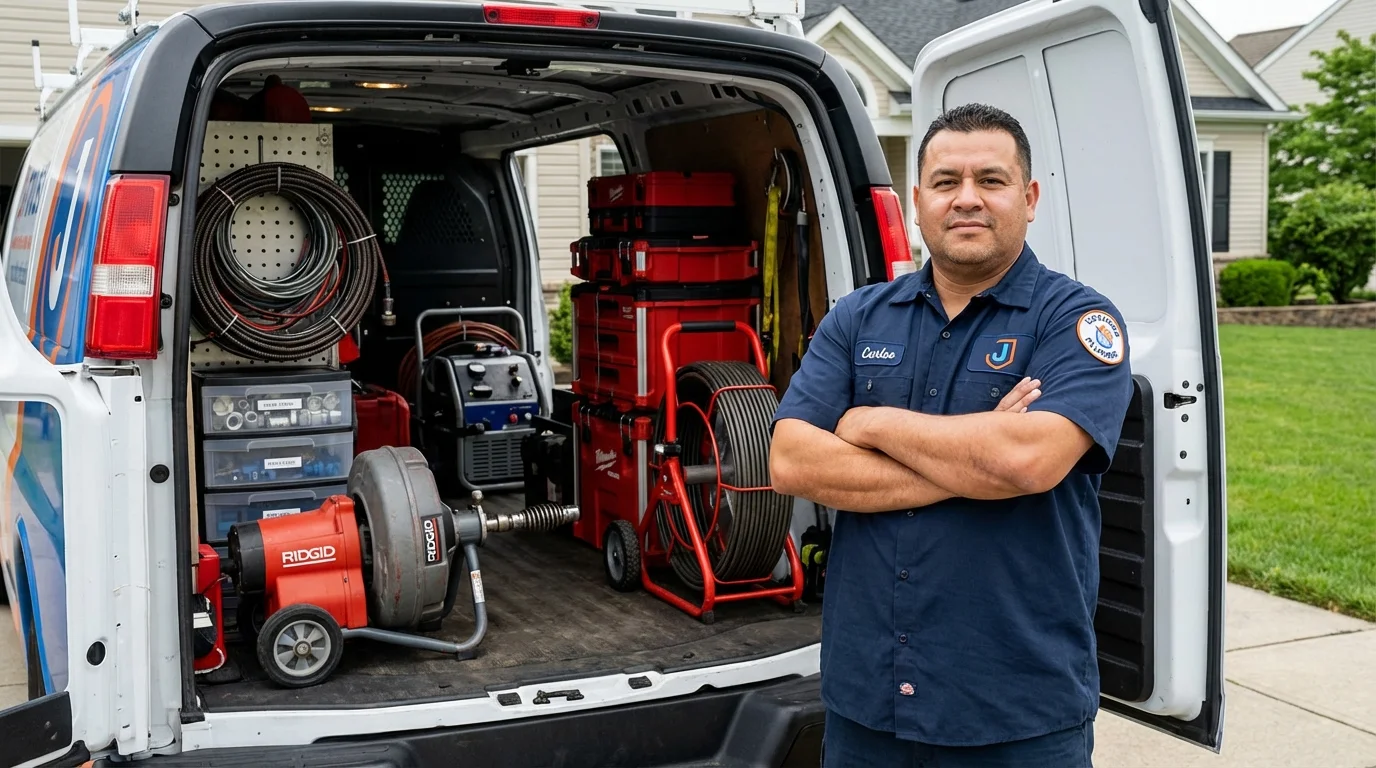 Professional drain cleaning equipment and Johns Plumbing LLC plumber in Garyville